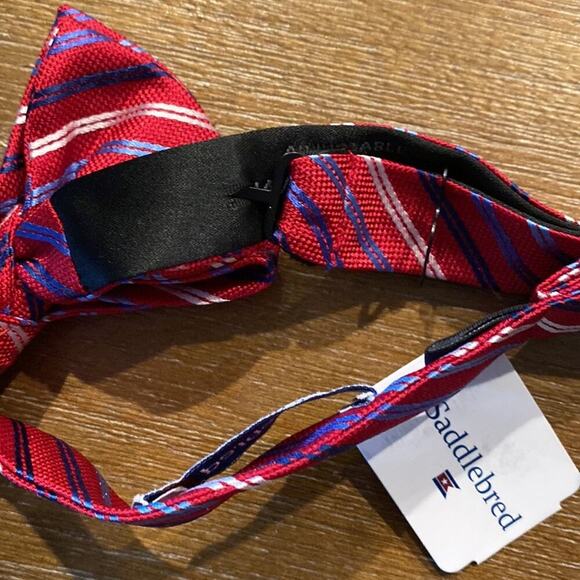 Saddlebred red blue adjustable bow tie formal wedding homecoming prom - Picture 4 of 4